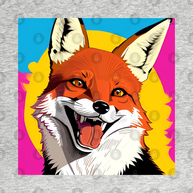 Modern Abstract Pop Art Style Laughing Fox Drawing by thejoyker1986